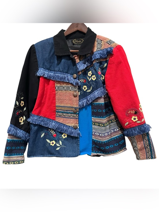 Alex Kim Jackets & Blazers - Vintage Alex Kim Patchwork Aztec Southwestern Cowgirl Jacket Sz S Floral Artsy